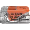 WAGO 221-413 COMPACT Verbindungsklemme, 3-Leiter, 0,2–4 mm², Transparent, 50er-Pack