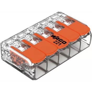 WAGO 221-415 COMPACT Verbindungsklemme für 5 Leiter, 0,2-4 mm², 25er-Pack
