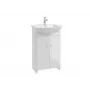 Hängendes Badezimmer-Waschtisch-Set 50cm mit Keramikbecken, Chrom-Mischer und Siphon, Hochglanz-Weiß