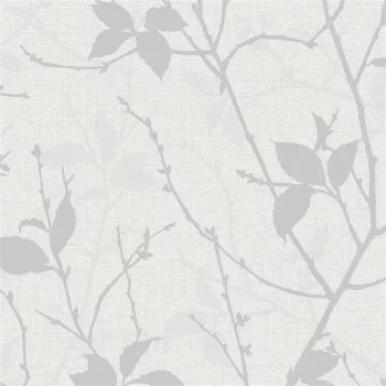 Tapete 122433 Belle Weiß/Silber Floral Trail Luxus Strukturrolle, 10,05 m x 53 cm