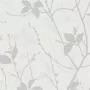 Tapete 122433 Belle Weiß/Silber Floral Trail Luxus Strukturrolle, 10,05 m x 53 cm