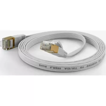 Wantec FTP CAT6 Flaches Ethernet-Patchkabel 15m Weiß