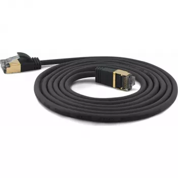 Wantec Patchkabel SSTP CAT7 Ste. CAT6a d=4mm 10,00m Schwarz