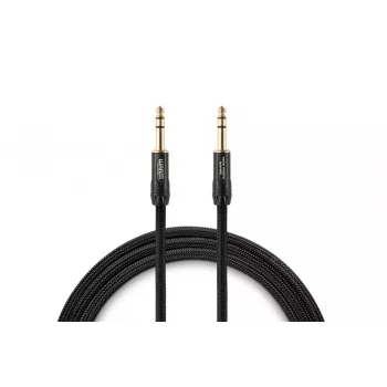 Warm Audio PREM-TRS-3 Premier Series 6.35mm TRS Patchkabel, 0,9 m, vergoldet, Doppel-Reussen-Abschirmung, Schwarz