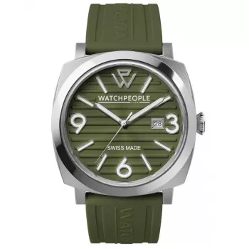 WatchPeople Damen 700998 45mm Analog Quarzuhr Schwarzes Zifferblatt PU-Lederarmband