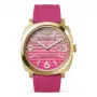 WATCHPEOPLE Damenuhr 700985 Roségold-Edelstahl und braunes Leder 45mm