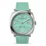 WATCHPEOPLE Damenuhr 700986 Quarz Analog 45 mm Edelstahlgehäuse Weißes Zifferblatt Schwarzes Lederarmband