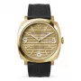 WATCHPEOPLE Damen Quarz Analoguhr 700993 45mm Silber Legierung Gehäuse Schwarzes Zifferblatt Schwarzes Kunstlederband
