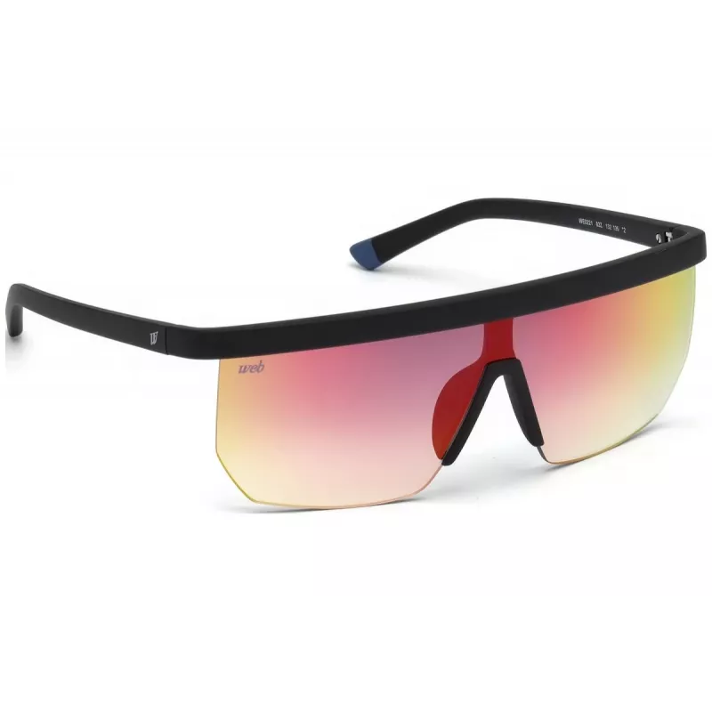 WEB EYEWEAR Herren-Sonnenbrille WE0221-02Z Schwarzer Acetatrahmen Graue Gläser UV400