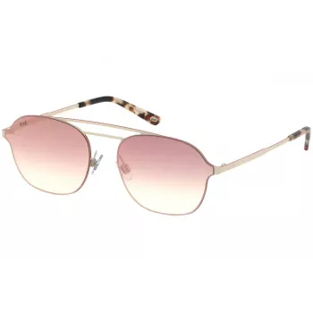 WEB EYEWEAR Herren-Sonnenbrille WE0248-21G Havana Acetat Square Frame Grüne Polycarbonat-Gläser UV400