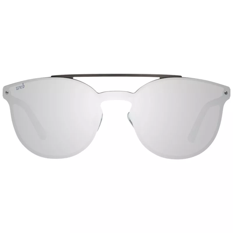 WEB EYEWEAR WE0190-0009C Unisex Sonnenbrille - Geometrischer schwarzer Rahmen, graue Gläser