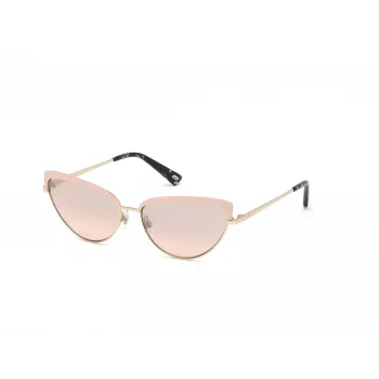 WEB EYEWEAR Damen-Sonnenbrille WE0272-5932Z, eckige Acetat-Sonnenbrille, schwarzer Rahmen, graue Gläser, 59 mm