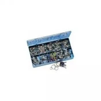 WEDO 262 300 Schlüsselring-Sortiment, 300 Stück, gehärteter Stahl, glanzvernickelt, 6 Größen (15-35 mm)