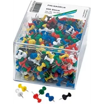 WEDO Reißzwecken, 10 mm Kopfdurchmesser, 12 mm Stiftlänge, vernickelter Stahl, Silber, 100 Stück (54600)