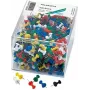 WEDO Reißzwecken, 10 mm Kopfdurchmesser, 12 mm Stiftlänge, vernickelter Stahl, Silber, 100 Stück (54600)