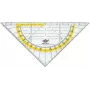 WEDO Geodreieck Standard 160 mm transparentes Kunststoff-Geodreieck mit gelber Skala und abgeschrägten Kanten (52 5)