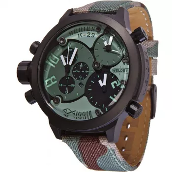 WELDER MAN K29-8004 53mm Analog-Quarzuhr Schwarzes Zifferblatt Lederarmband