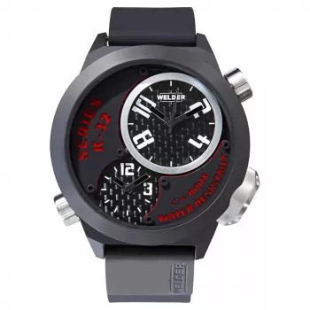 WELDER MAN K32-9201 50mm Analog-Quarzuhr Schwarzes Zifferblatt Lederarmband