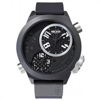 WELDER MAN K32-9202 50mm Herren Quarz Uhr Schwarzes Zifferblatt Lederarmband