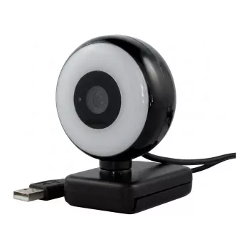 WEMISS CM-A2 Stream Series mit Ringlicht Full-HD-Webcam, 1/3 inch CMOS-Sensor, Schwarz
