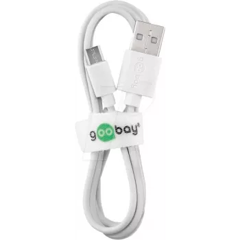 WENTRONIC Goobay 38665 USB 2.0 Kabel, USB-A Stecker auf Micro-USB B Stecker, 0,5 m, Weiß