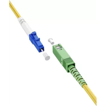 WENTRONIC Goobay 59651 OS2 Single-Mode Glasfaser-Patchkabel SC/APC auf LC/UPC, 5 m, Gelb, LSZH