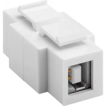 WENTRONIC Goobay 79930 Flacher USB 2.0 Adapter, USB-A Buchse zu USB-B Buchse, Weiß