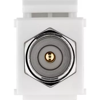 WENTRONIC Goobay 79955 Ultraflaches F-Stecker Fenster-/Tür-Durchführungskabel, F-Stecker auf F-Buchse, Weiß, 26 cm Flachabschnitt