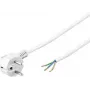 Wentronic Goobay Gewinkeltes Schuko-Stromkabel mit offenen Enden, 5 m, Weiß, H05VV-F 3G1.5, 16 A 93313