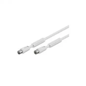 Wentronic Goobay Antennenkabel, 100% geschirmt, Ferrit, Weiß, 2,5 m - IEC Koaxialstecker auf IEC Koaxialbuchse (50724)