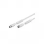 Wentronic Goobay Antennenkabel, 100% geschirmt, Ferrit, Weiß, 2,5 m - IEC Koaxialstecker auf IEC Koaxialbuchse (50724)