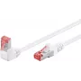 WENTRONIC Goobay CAT 6 Patchkabel, 1x 90° gewinkelt, S/FTP (PiMF), Weiß, 0,25 m - Latch Up, LSZH halogenfrei, Kupfer (51548)