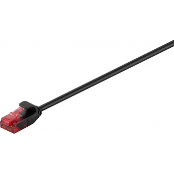 Wentronic Goobay CAT 6 Slim Patchkabel, U/UTP, Schwarz, 2 m, Kupfer 93715
