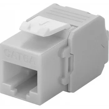 Wentronic Goobay CAT 6a Keystone RJ45 Buchse, ungeschirmt, 500 MHz, hellgrau-weiß (90693)