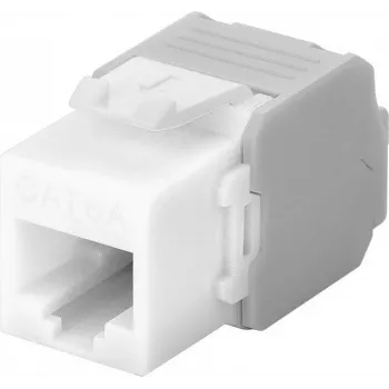 Wentronic Goobay CAT 6a Keystone RJ45 Buchse, ungeschirmt, 500MHz, Weiß (90867)
