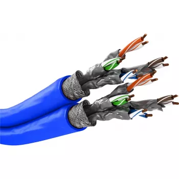 Wentronic Goobay CAT 7A Duplex Netzwerkkabel S/FTP PiMF Blau - Kupferleiter CU AWG 22/1 (75716)