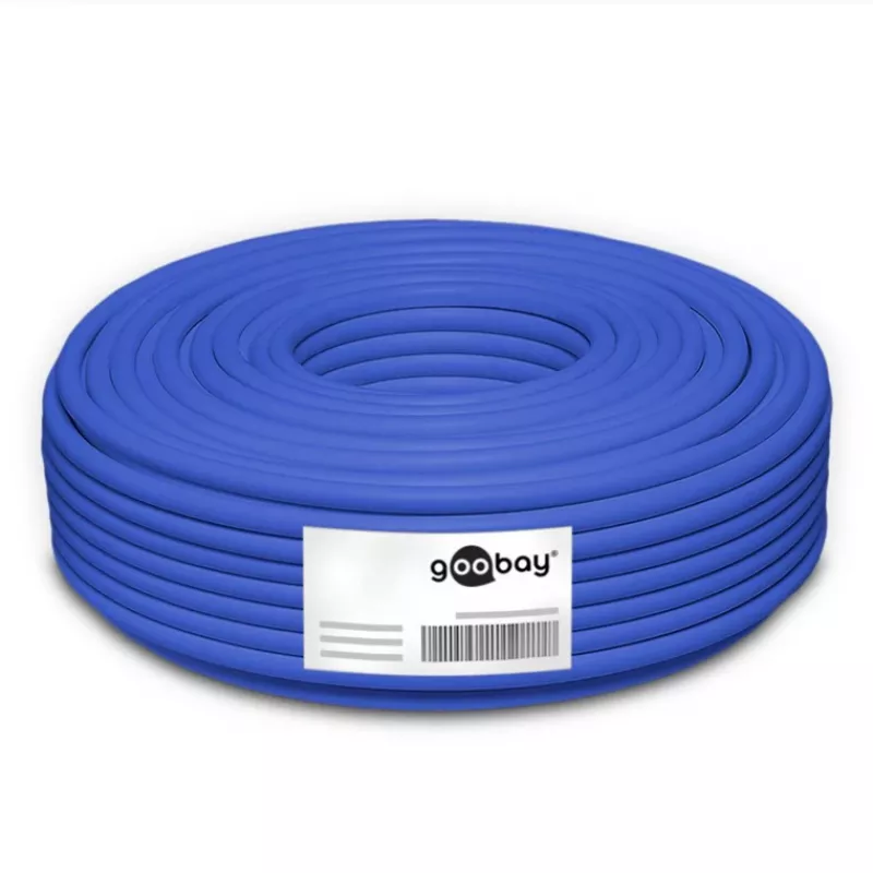 Wentronic Goobay CAT 7A Duplex Netzwerkkabel S/FTP PiMF Blau - Kupferleiter CU AWG 22/1 (75716)