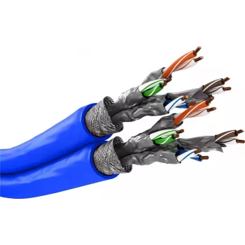 Wentronic Goobay CAT 7A Duplex Netzwerkkabel S/FTP PiMF Blau - Kupferleiter CU AWG 22/1 (75716)
