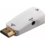 Wentronic Goobay Kompakter HDMI zu VGA Adapter mit Audio - HDMI Stecker auf VGA Buchse + 3,5mm Klinke, 1080p, Schwarz 44793