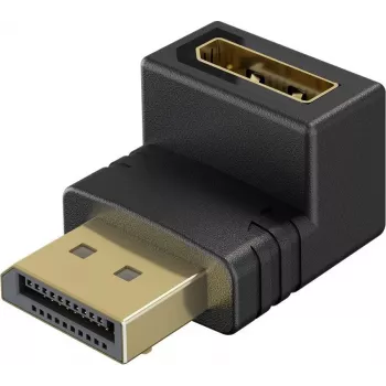 Wentronic Goobay DisplayPort Winkeladapter 90° nach unten Schwarz (77130)