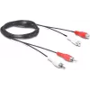 Wentronic Goobay RCA-Verlängerungskabel, 2,5 m, 2x RCA Stecker auf 2x RCA Buchse, Stereo-Audio, Schwarz 50026
