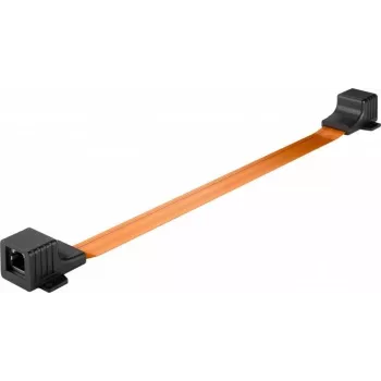 WENTRONIC Goobay RJ45 Fenster-Durchführungskabel Ultra-Slim 0,25 m, Flach, Gigabit Ethernet, Transparent/Weiß 71411