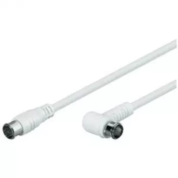 Wentronic Goobay SAT Winkel Anschlusskabel F-Quick auf F-Quick 90° Weiß 2,5 m Vierfach geschirmt 67348