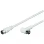 Wentronic Goobay SAT Winkel Anschlusskabel F-Quick auf F-Quick 90° Weiß 2,5 m Vierfach geschirmt 67348