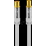 Wentronic Goobay TV-Antennenkabel 1m Weiß Vergoldet 4-fach Geschirmt 135dB Koax Buchse auf Stecker 70313
