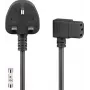 Wentronic Goobay UK 3-Pin auf gewinkeltes IEC C13 Netzkabel, 2 m, Schwarz 45767