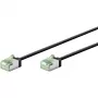 Wentronic Goobay Ultra-Flexibles CAT 8.1 Slim S/FTP Patchkabel, Schwarz, 0,25 m, 40 Gbps, Extra-Kurzes Snagless RJ45 74355