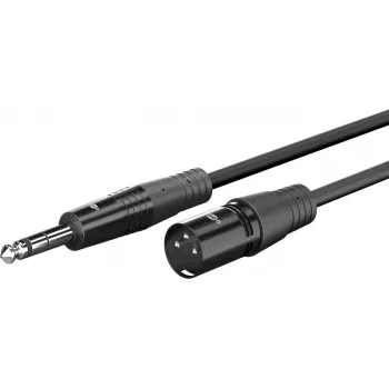 WENTRONIC Goobay XLR auf 6,35 mm Mono-Klinke Audiokabel, 3 m, vernickelt, Schwarz 80052