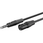 WENTRONIC Goobay XLR auf 6,35 mm Mono-Klinke Audiokabel, 3 m, vernickelt, Schwarz 80052
