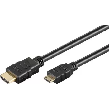 Wentronic High Speed Mini HDMI auf HDMI Kabel mit Ethernet, 1,5 m, Schwarz